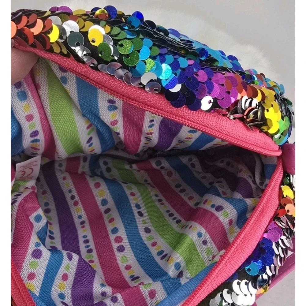 NWOT TY Beanie Boo Owl Sequin Crossbody Purse Pink Strap Plush Face Glitter Eyes